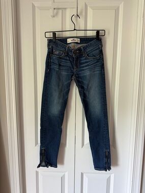 Hollister Blue Slim Skinny Jeans with Ankle Zips